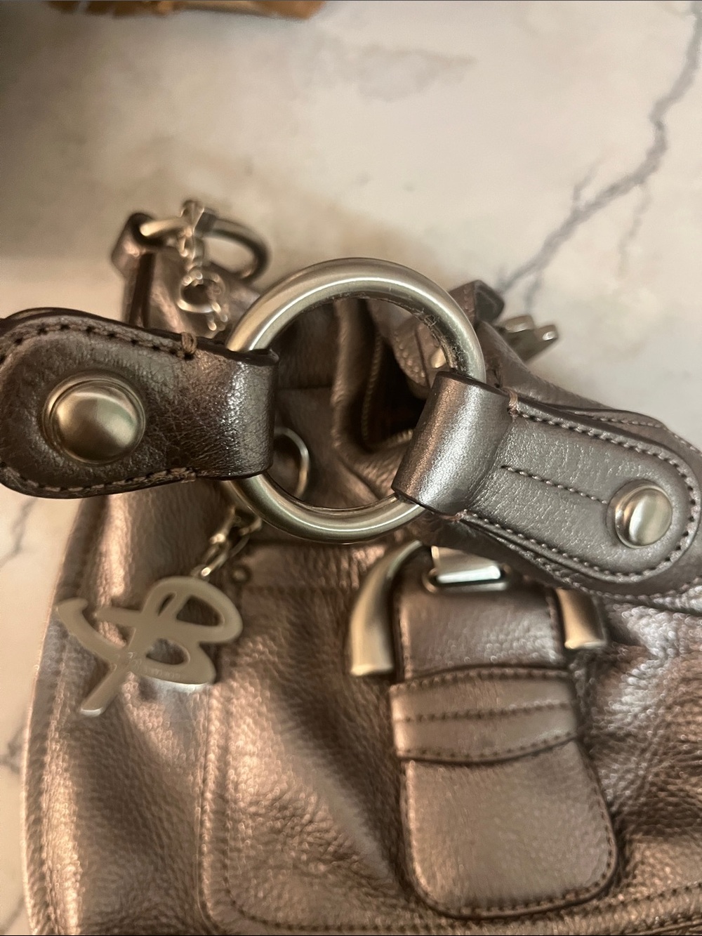 b. makowsky Metallic Pewter Crossbody Bag - Silver Tone - Picture 9 of 9